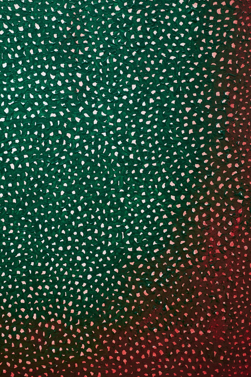 Red-and-green Infinity Net painting, detail, Yayoi Kusama, Stedelijk Museum Amsterdam