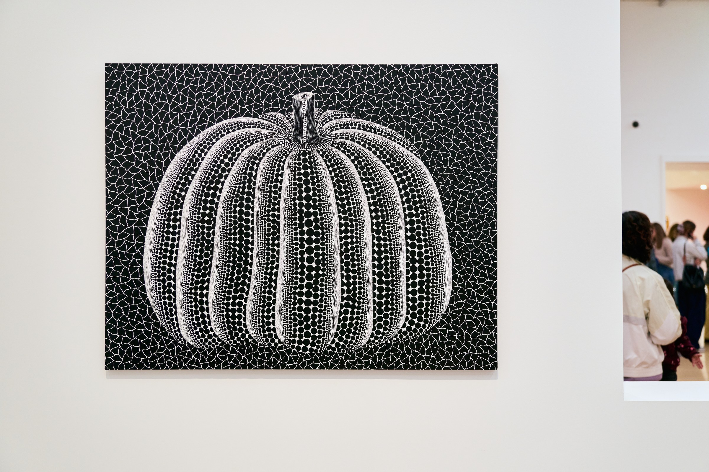 White-on-black pumpkin painting by Yayoi Kusama, Stedelijk Museum Amsterdam