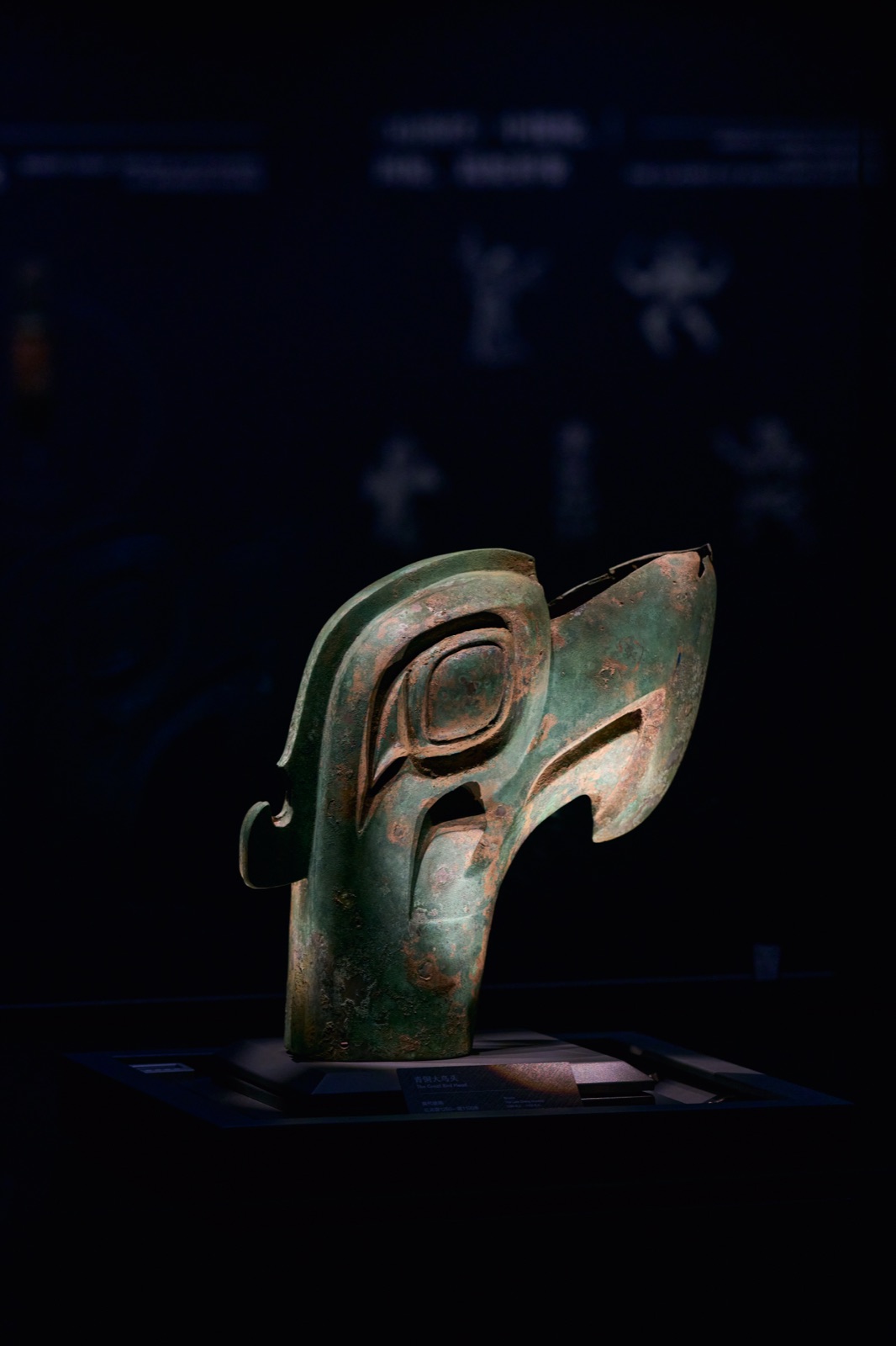 Bronze bird head in profile, Sanxingdui Museum, Guanghan, China