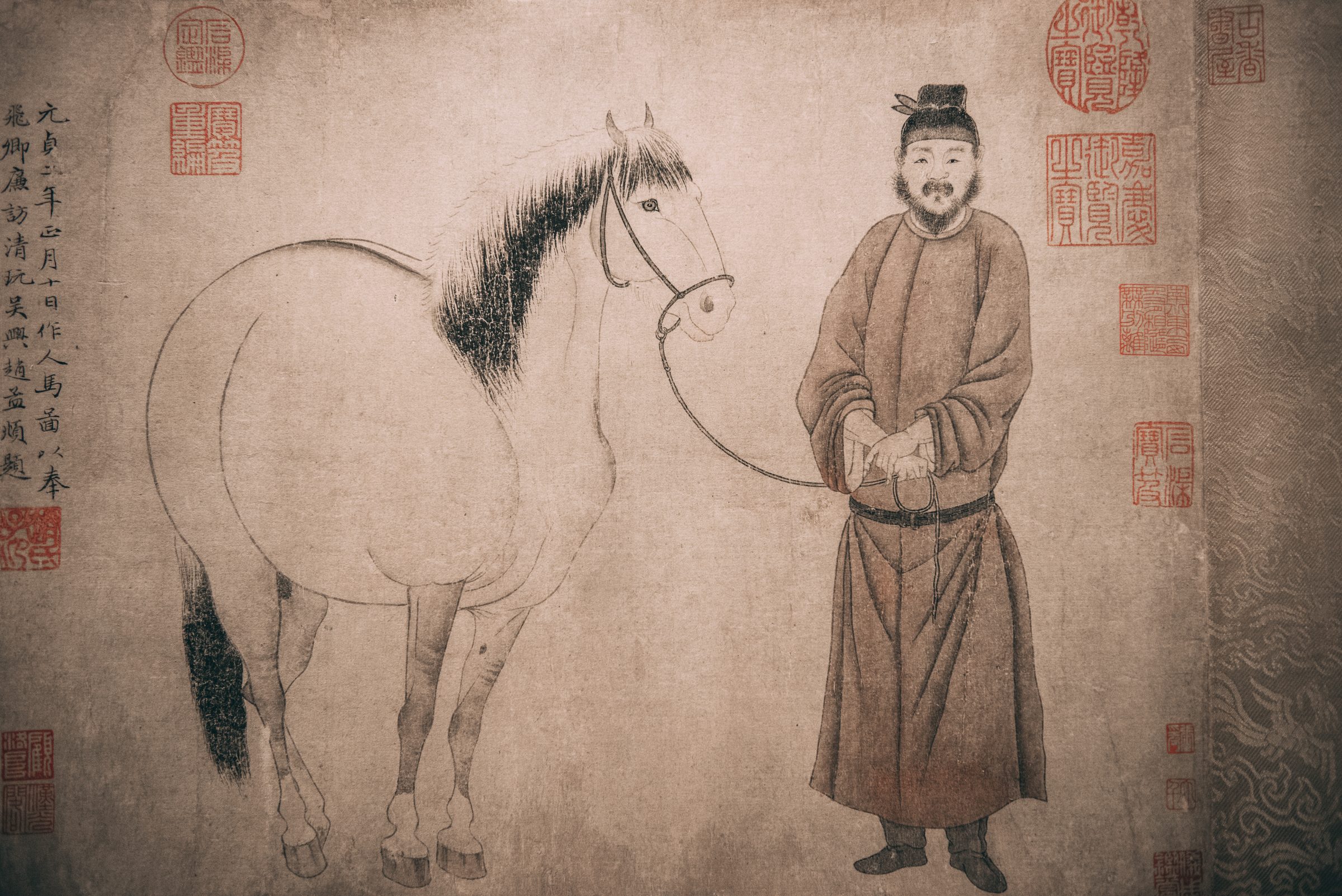 Zhao Mengfu, Grooms and Horses, The Metropolitan Museum of Art