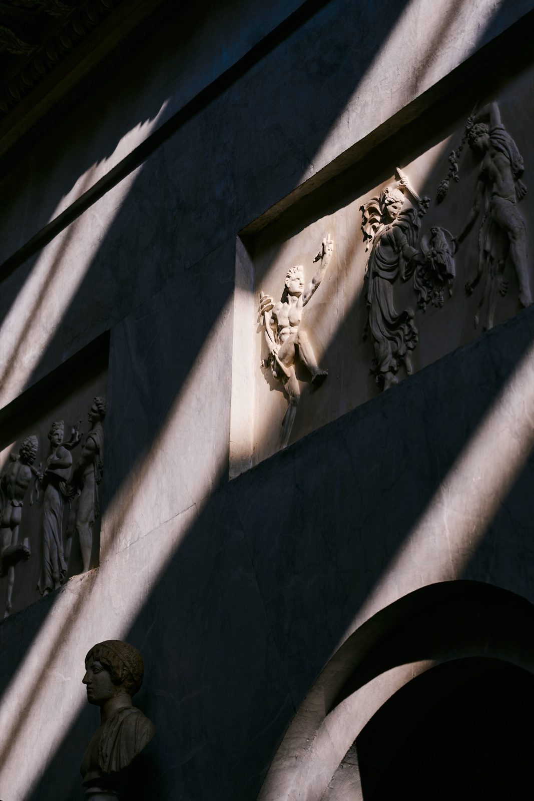 Light band on a relief, Vatican Museums, Vatican City