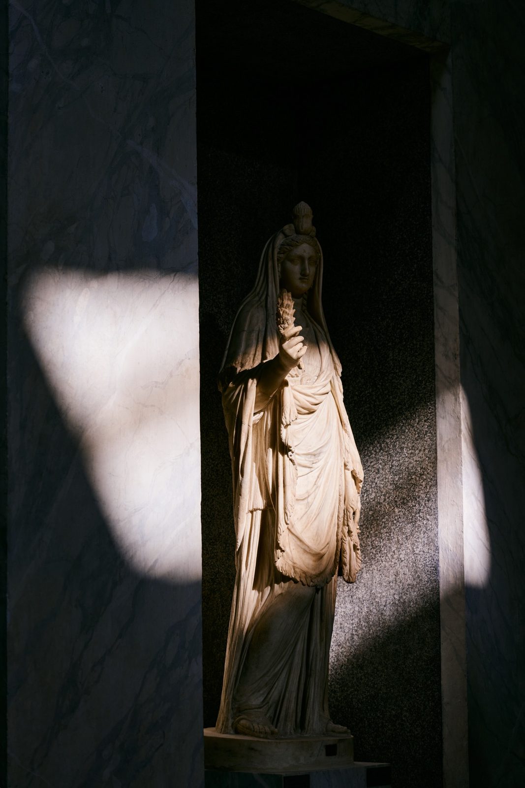 Draped woman in light, Vatican Museums, Vatican City